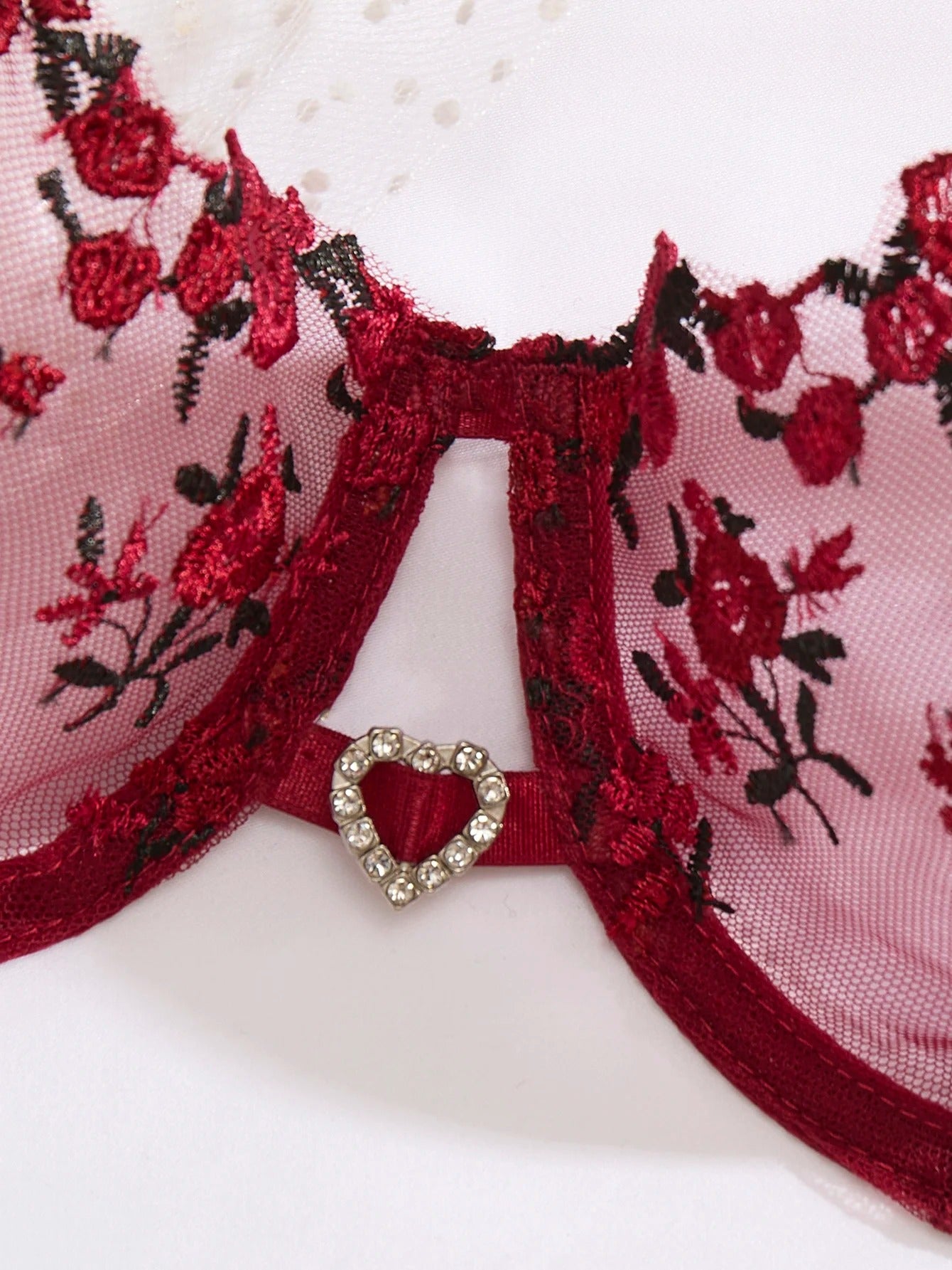 Wine red heart shaped set